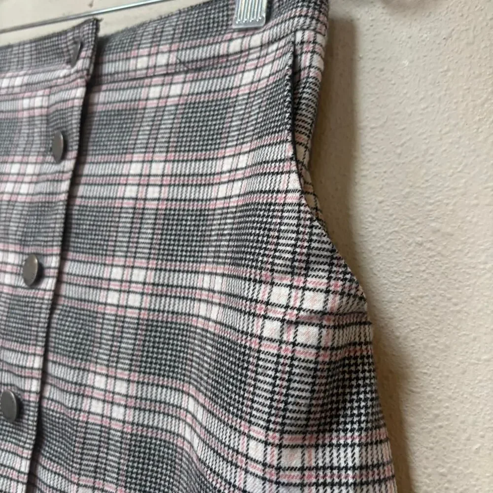 Hollister XS Y2K Plaid Mini Skirt Schoolgirl Preppy Grunge Button Front